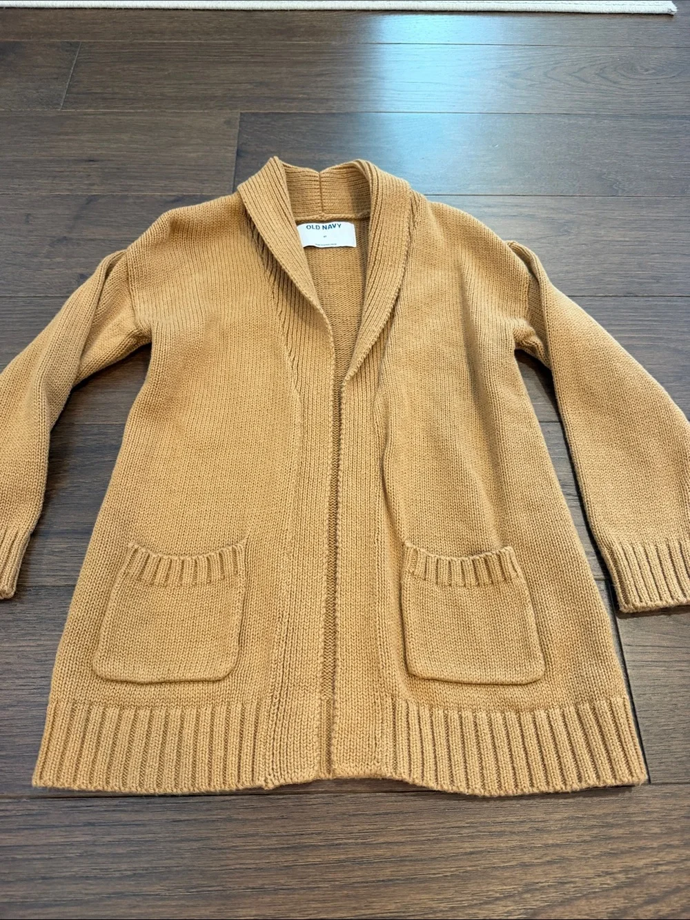 Old Navy Girls Camel Open-Front Knit Cardigan Size 4 - C34-118